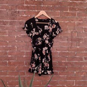 Floral Romper with Tie in Front